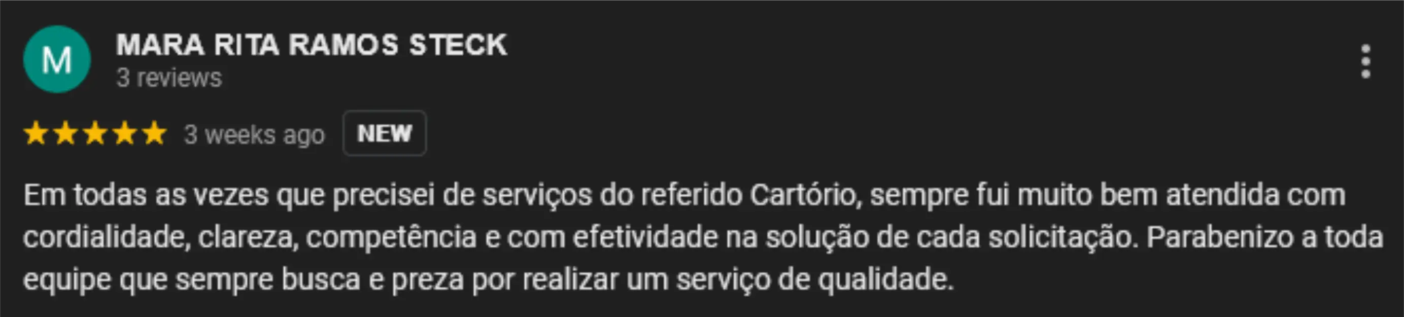feedback do cartório Ribeirão da Ilha